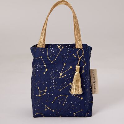 Fabric Gift Bags Tote Style -  Night Sky (Small)