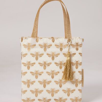 Fabric Gift Bags Tote Style - Vanilla Bees (Medium)