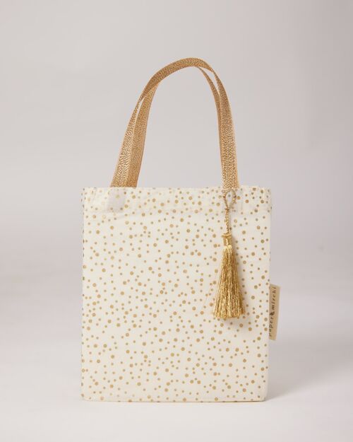 Fabric Gift Bags Tote Style - Vanilla Confetti (Medium)