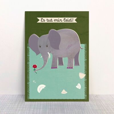 Postkarte "Es tut mir leid" Elefant