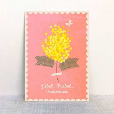 Postcard Mimosa "Jubilation, hustle and bustle"