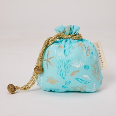 Fabric Gift Bags Double Drawstring -  Marine (Small)