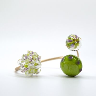 Bracelet artisanal en verre de Murano vert lime