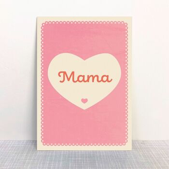 Carte postale "Maman" coeur