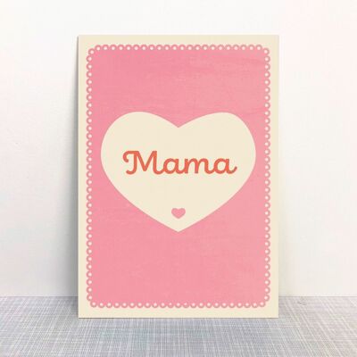 Postal "Mamá" corazón