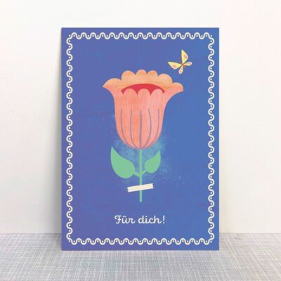 Postkarte Blume "Für Dich"