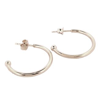 BOUCLES D'OREILLES CRÉOLES SEMI-OUVERTES ARGENT