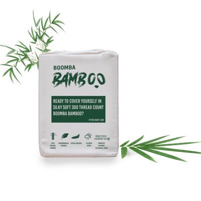 Lenzuolo con angoli Boomba Basic 100% bambù per coprimaterasso 140x200 bianco