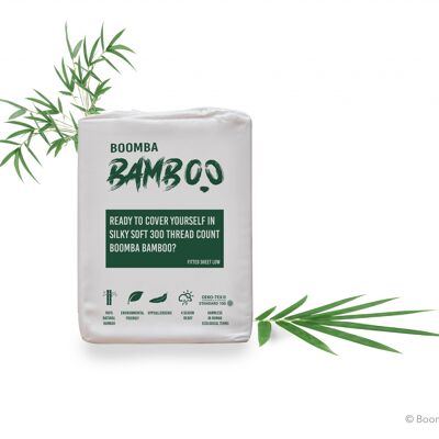 Lenzuolo con angoli Boomba Basic 100% bambù per coprimaterasso 160x200 bianco