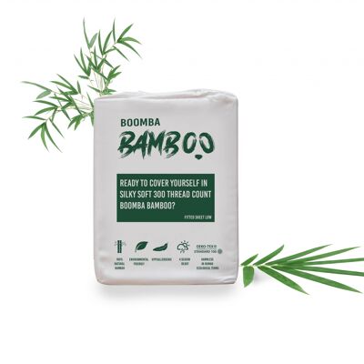 Lenzuolo con angoli Boomba Basic 100% bambù per coprimaterasso 180x200 bianco