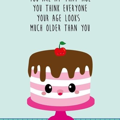 Postal pastel felicidades divertida tarjeta de feliz cumpleaños