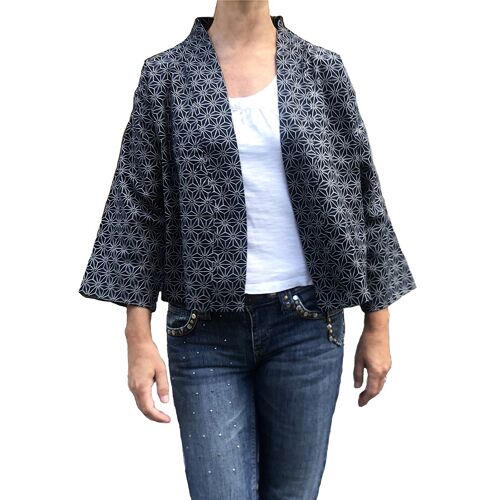 Veste kimono courte coton japonais Etoiles