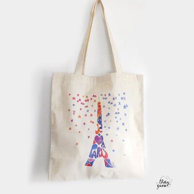 Unisex tote bag Paris Eiffel Tower watercolor