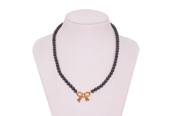 Collier hématite avec noeud 2