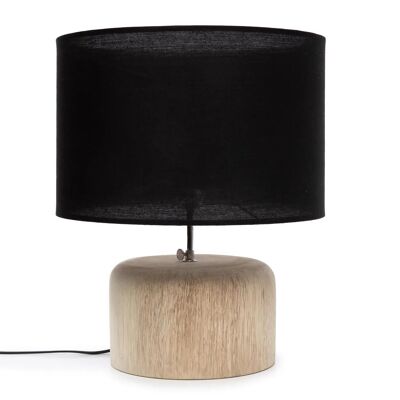 La lampada da tavolo in legno di teak - nero naturale