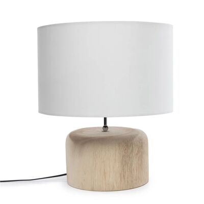 La Lampe de Table en Bois de Teck - Blanc Naturel