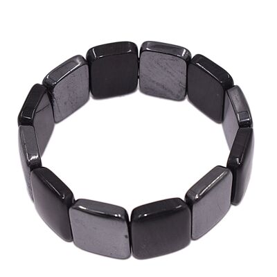 Armband elastisch aus Hämatit und Onyx