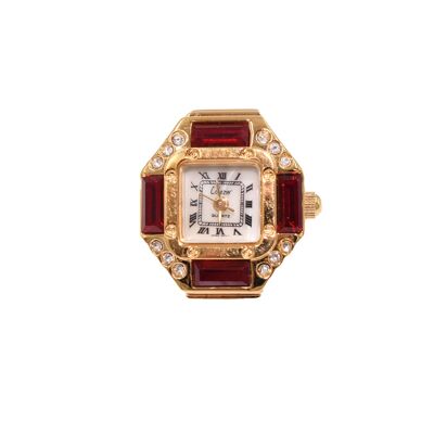 Montre bague avec pierres de quartz