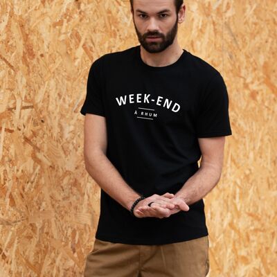 T-shirt "Week-end à rhum"- Homme - Couleur Noir