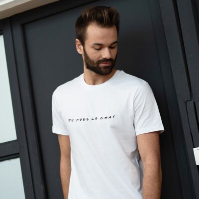 T-shirt "Tu pues le chat" - Homme - Couleur Blanc