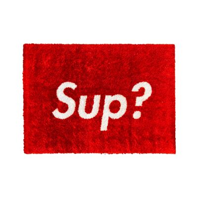 Rug / Doormat - Sup? - Red - 70x50cm