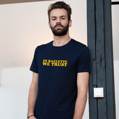 T-shirt "In raclette we trust" - Homme - Couleur Bleu Marine