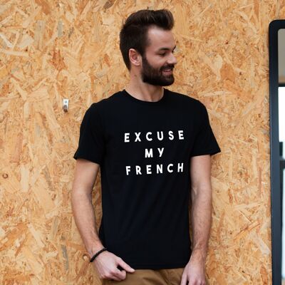 Camiseta "Disculpe mi francés" - Hombre - Color Negro