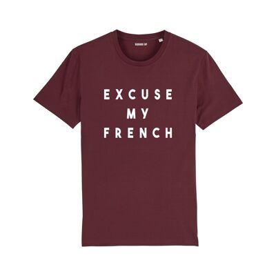 T-shirt "Excuse my French" - Homme - Couleur Bordeaux