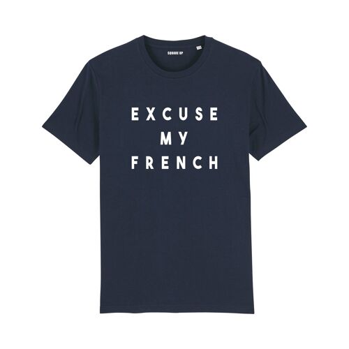 T-shirt "Excuse my French" - Homme - Couleur Bleu Marine