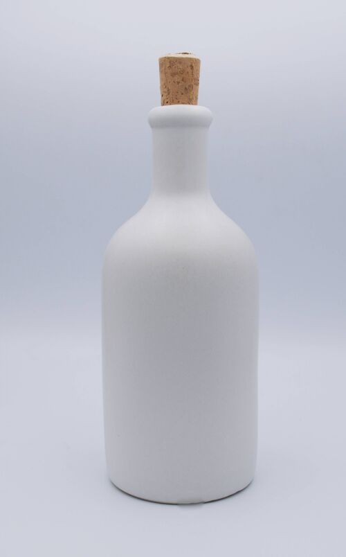 Flasche aus Steinzeug - Matt Weiß