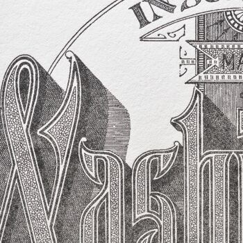 Affiche Letterpress Washington, A4, USA, américain, calligraphie, typographie, vintage, ville, voyage, noir 6
