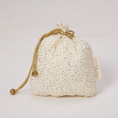 Fabric Gift Bags Double Drawstring -  Vanilla Confetti (Medium)
