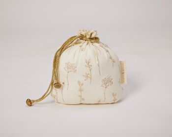 Sacs cadeaux en tissu à double cordon - Fleurs sauvages (moyen) 1