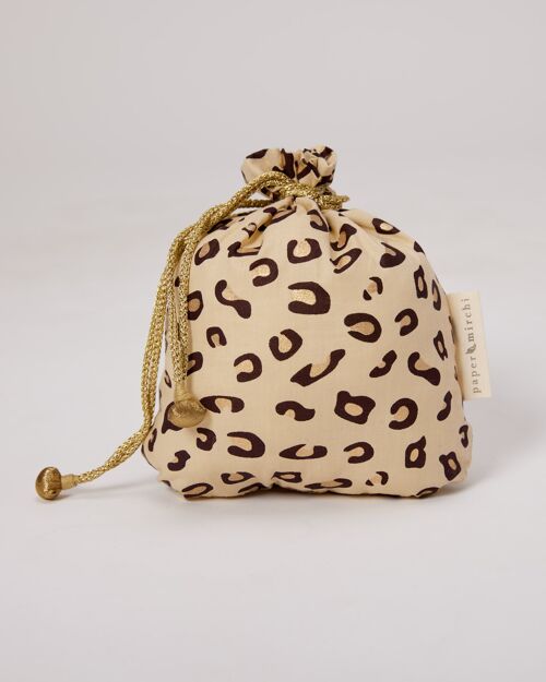 Fabric Gift Bags Double Drawstring -  Safari (Medium)