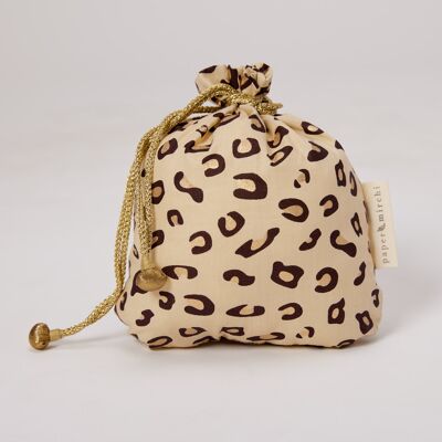 Fabric Gift Bags Double Drawstring -  Safari (Medium)