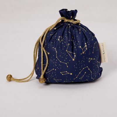 Fabric Gift Bags Double Drawstring -  Night Sky (Medium)