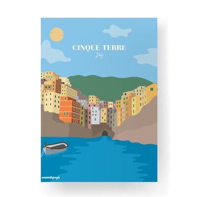 Cinque Terre with title - 30x40cm
