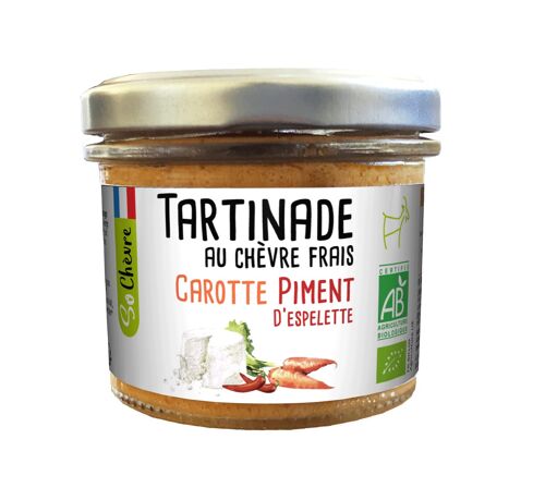 Tartinade au chevre frais carotte piment d'espelette