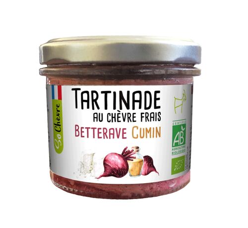 Tartinade au chevre frais betterave cumin