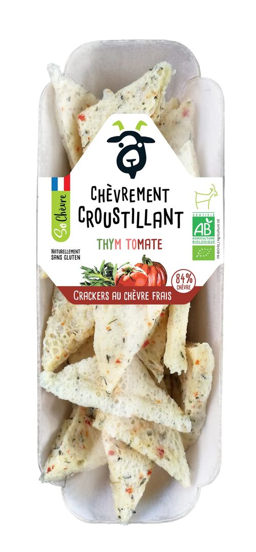 Crackers au chevre frais thym tomate