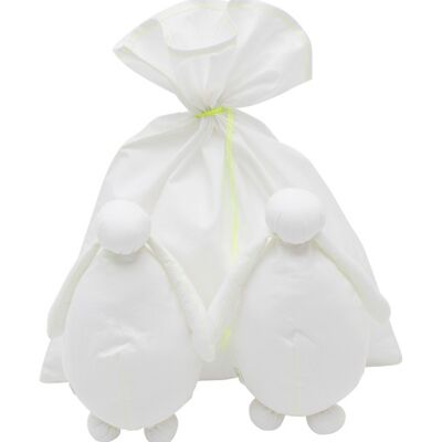 Duo de poupées modèle Classique blanche fil fluo taille 1