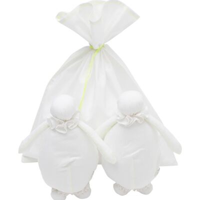 Duo de poupées modèle Wave blanches fil fluo taille 1