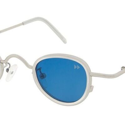 GUS Premium - Montura plateada mate con lentes polarizadas azules