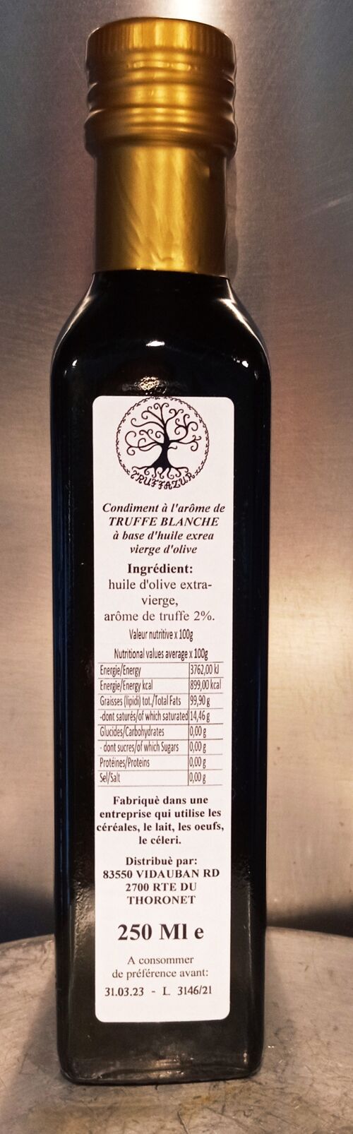 Huile d' Olive aromatisée à la Truffe Blanche 250 ml