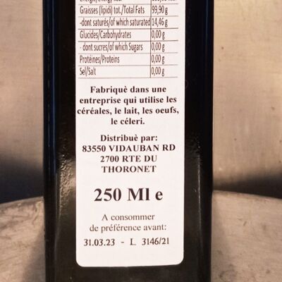 Huile d' Olive aromatisée à la Truffe Blanche 250 ml