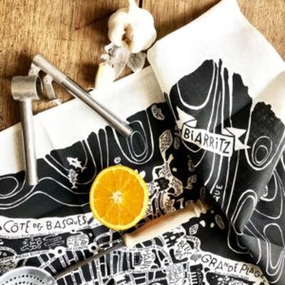 Biarritz tea towel