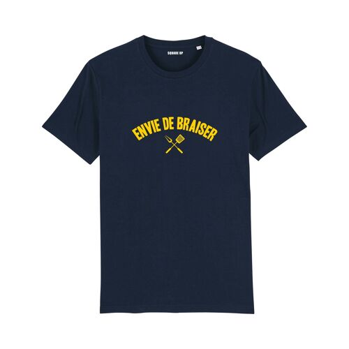 T-shirt "Envie de braiser" - Homme - Couleur Bleu Marine
