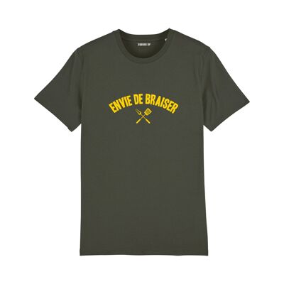 T-shirt "Envie de braiser" - Homme - Couleur Kaki