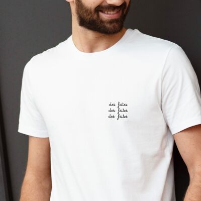 T-shirt "Des frites des frites des frites" - Homme - Couleur Blanc