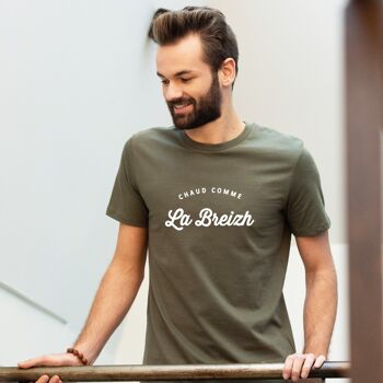 T-shirt "Chaud comme la Breizh" - Homme - Couleur Kaki